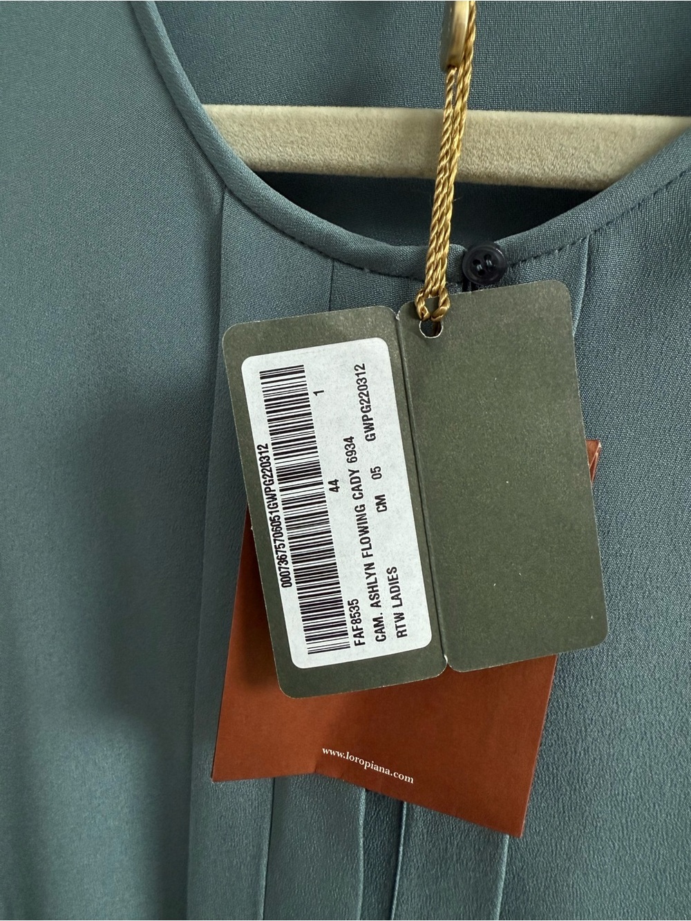 NWT Loro Piana Silk Blouse in Clay - Picture 2 of 4